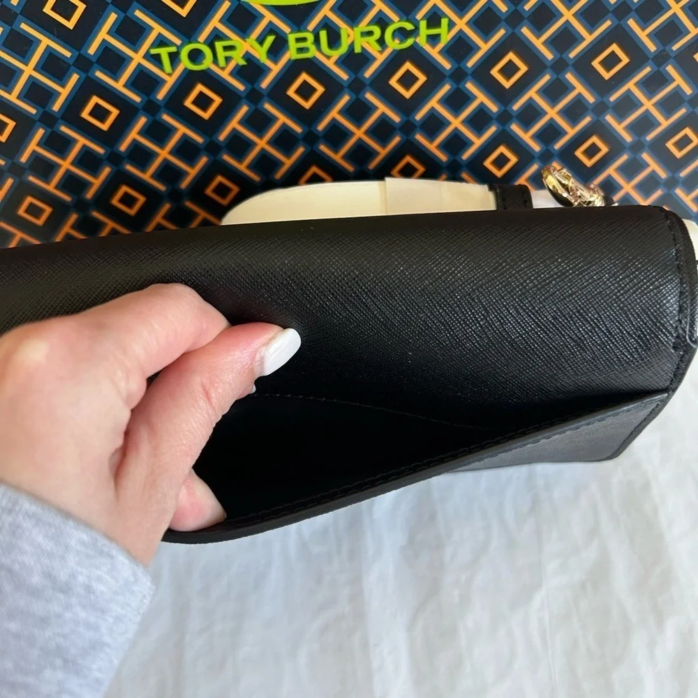 Tory Burch Emerson Mini Crossbody Bag Black Gold